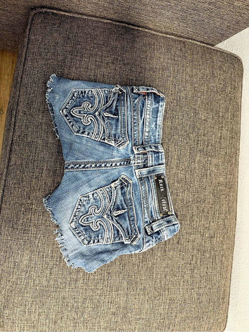 Rock Revival Jean Shorts in Blue